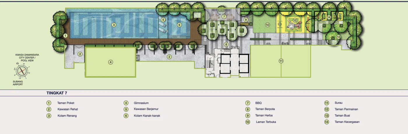 D&rsquo;Nuri Residences typical floor plan Level 7 facility level showing all units